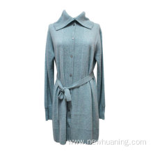Blue Long Cardigan Dress